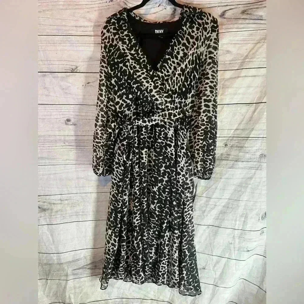 DKNY leopard print maxi dress NWT